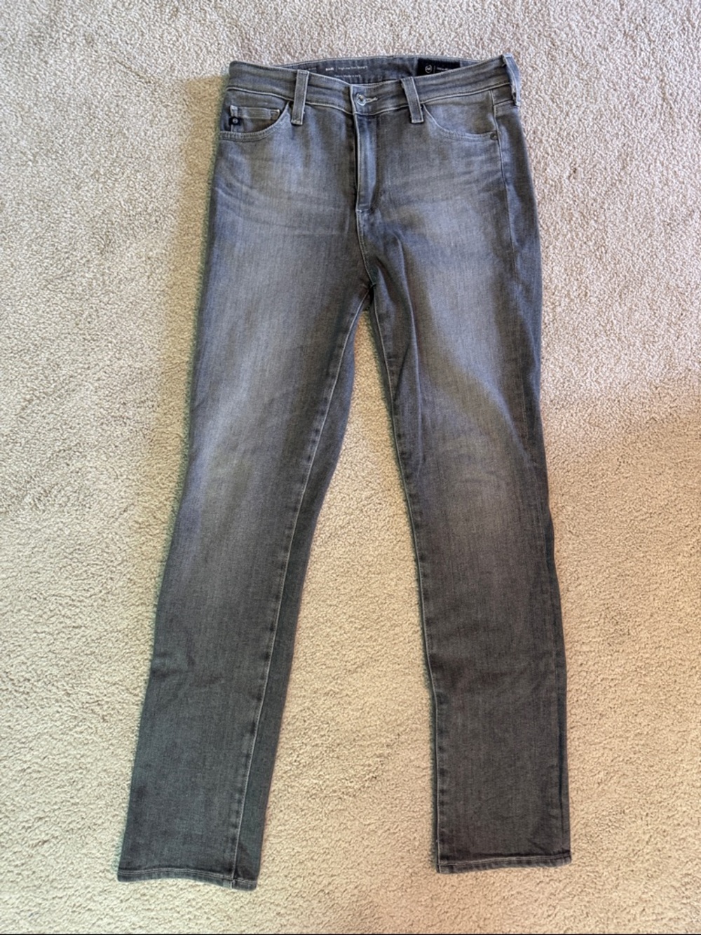 AG Adriano Goldschmied Women's Straight Leg Jeans - Gray Wash